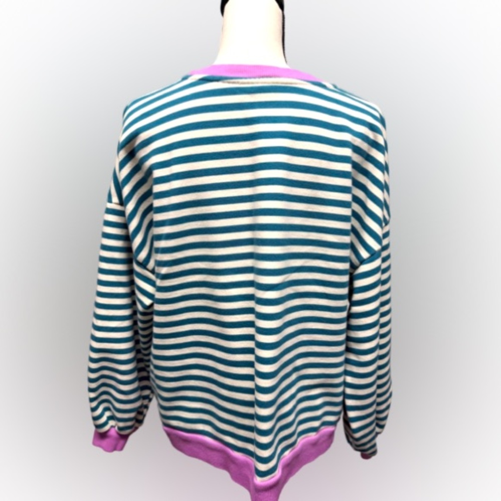 UEU Classic Stripped Sweatshirt Size Large Oversized NWOT Perfect Condition - Picture 2 of 5